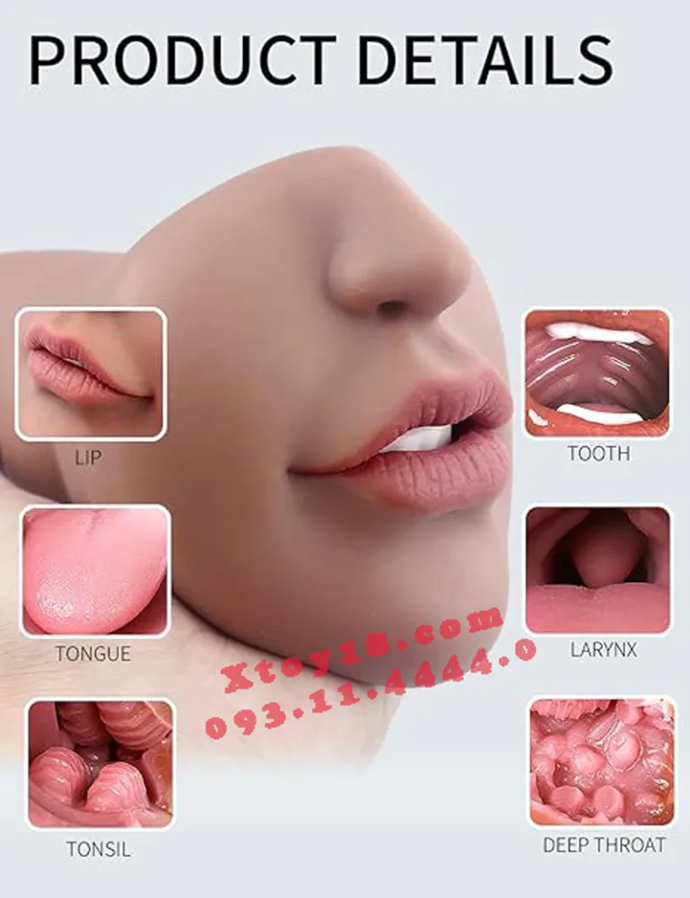 Brown Queen Silicone Oral Stimulator 17x10cm Waterproof — hình 6