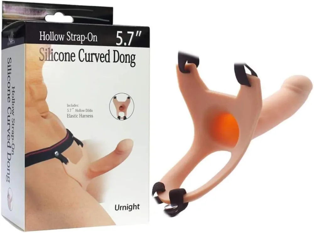 Hollow Strap-On Curved Silicone Male Enhancement Toy — Crafted for comfort and effectiveness, this strap-on is the