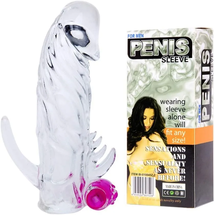 Penis Sleeve Ribbed Vibrating Condom Enhance Sexual Pleasure — Perfect for couples wanting to explore new heights of