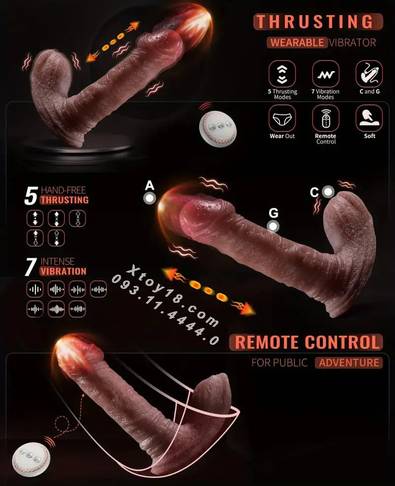 Mini Multi-Function Vibrating Silicone Dildo – Thrust — hình 3