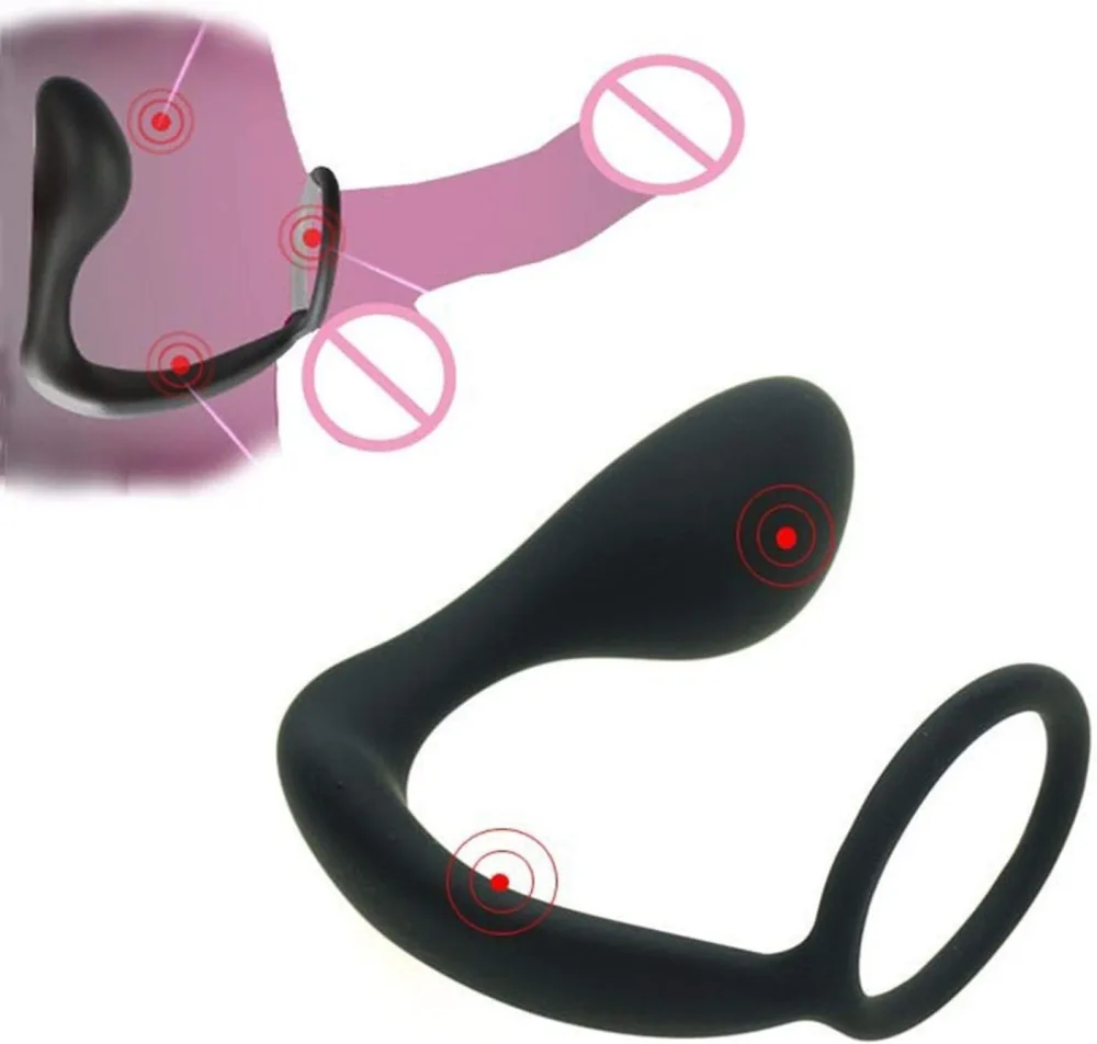 Cockring Anal Vibrator Silicone High Stimulation for Gay Men — hình 6