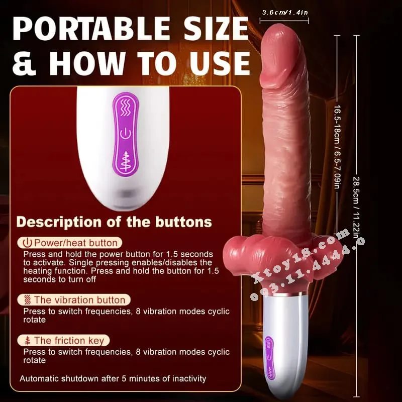 Fun Street Multi-Function Heated Realistic Silicone Dildo — hình 12