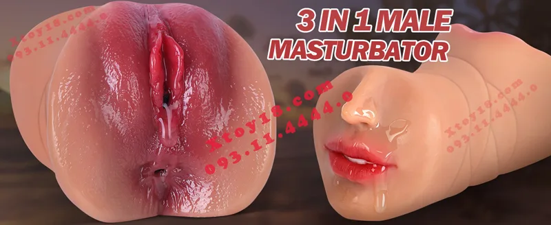 Silicone Dual Masturbation Tool Mouth and Pussy Realistic — hình 5
