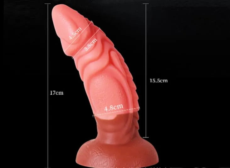 QianAi Silicone Realistic Textured Suction Dildo Japanese — hình 7