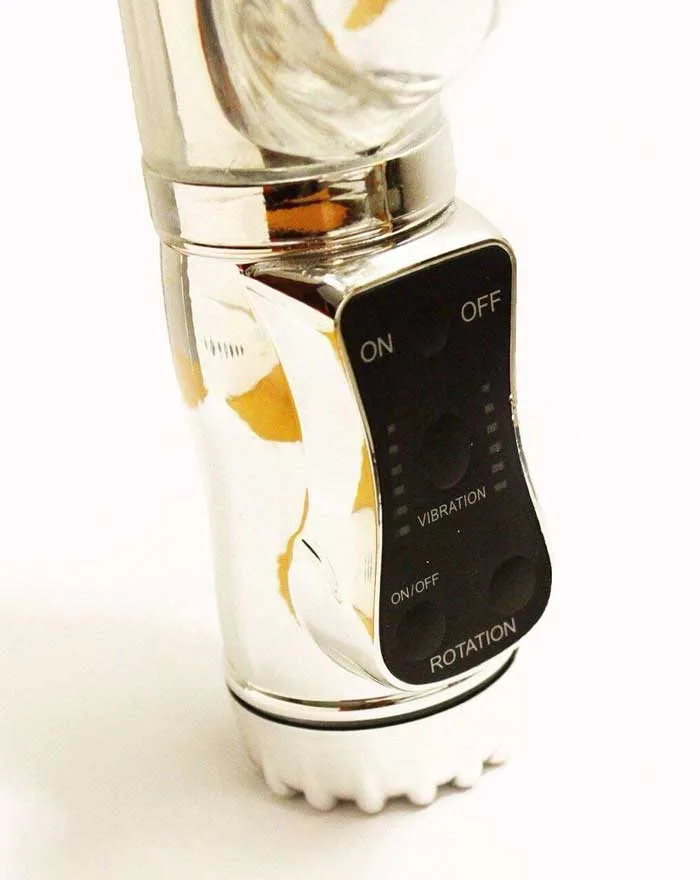 Loveaider DV17 Rotating Vibrating Female Dildo White — hình 3
