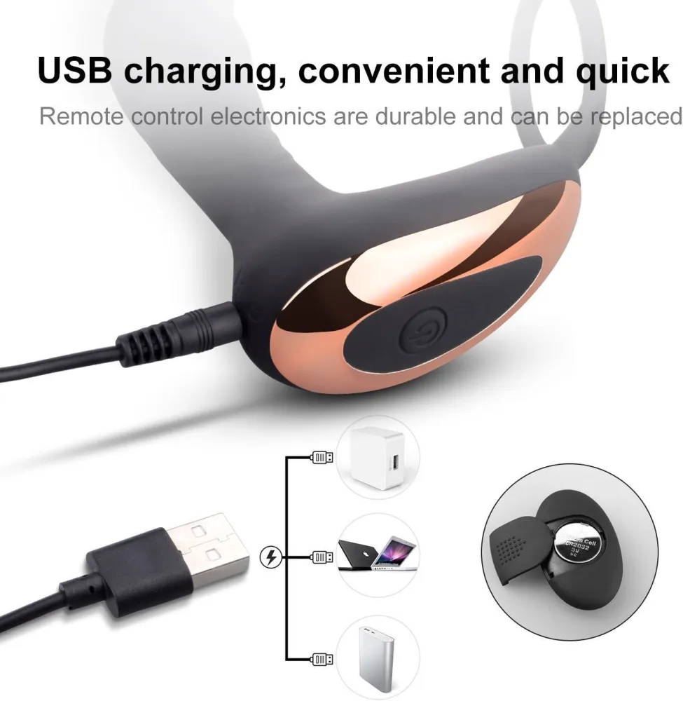 Prostate vibrating massager with cock ring USB rechargeable — Easy Maintenance and Discreet Shipping