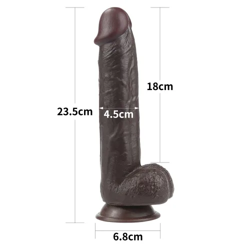 Black Wall Mount Realistic Silicone Suction Dildo 7inch — hình 6