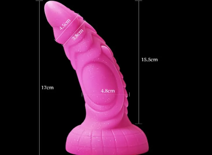 QianAi Silicone Realistic Textured Suction Dildo Japanese — hình 6