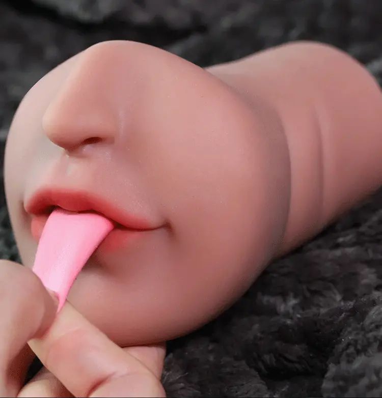 White Silicone Oral Masturbator Male Sex Toy 17x11cm — hình 4