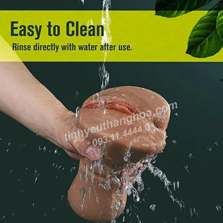 Brown Silicone Soft Realistic Male Masturbator Non — hình 9