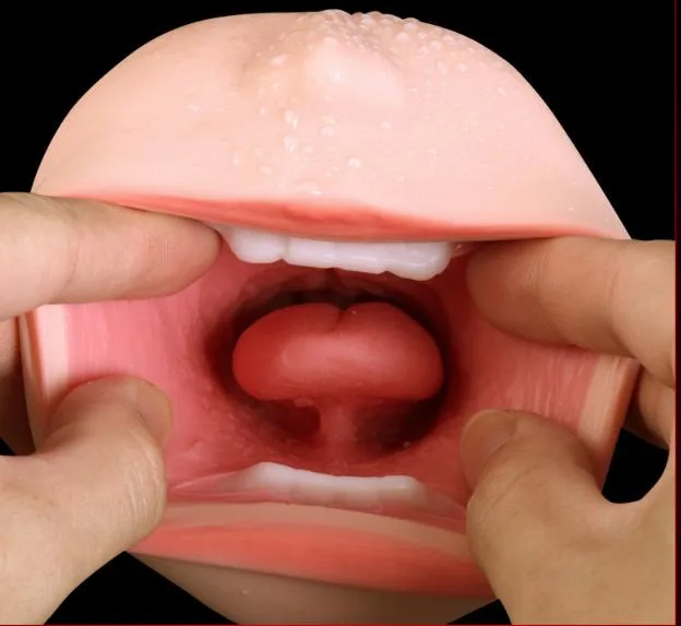 Silicone Male Oral Masturbator Soft Stretchable 18cm Relief — hình 4