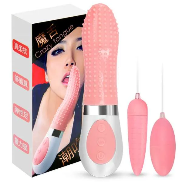 G-Spot Licking Tongue Vibrator 2 Eggs Intense Clitoral Play — Realistic Design for Unmatched Sensation