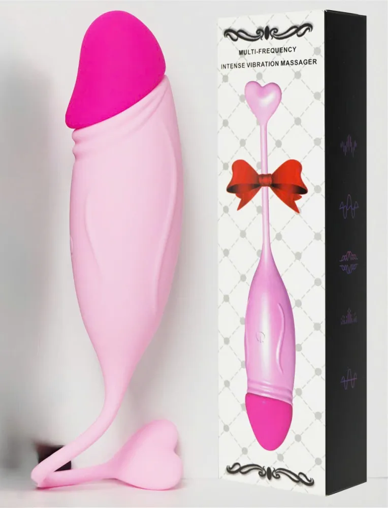 Remote Control Penis Shaped Love Egg Compact Vibrator Toy — This innovative remote-controlled vibrating egg is designed