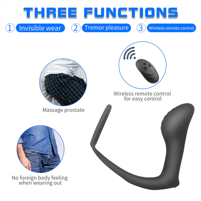Anal Stimulator Ring 10 Mode Cock Ring Male Pleasure Toy — hình 6