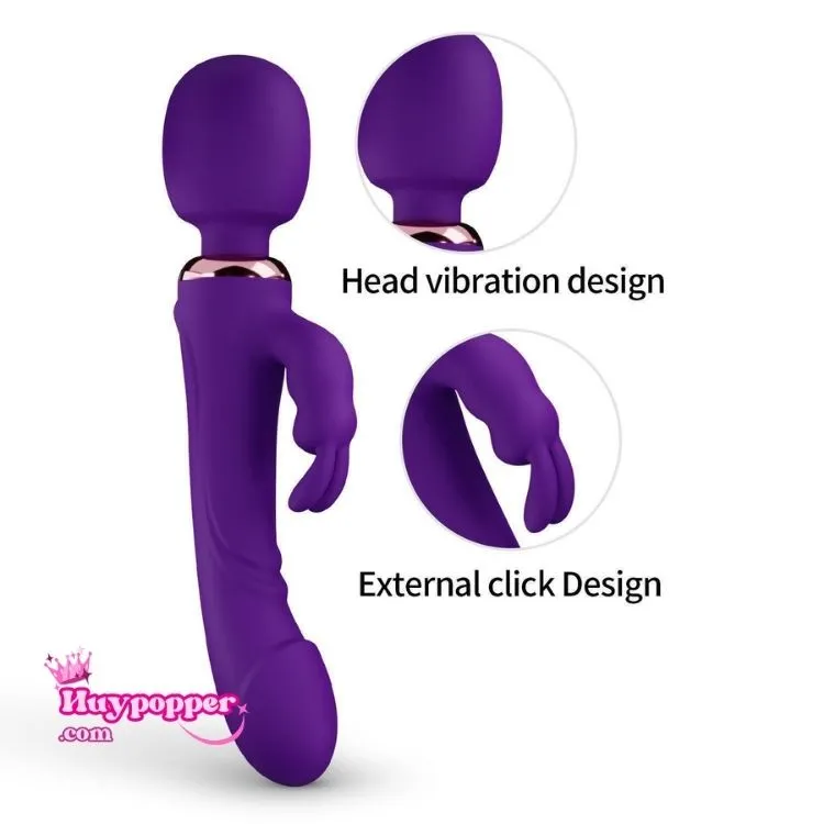 Flora Love Wand Dual Head Rabbit Clitoral G-Spot Stimulator — hình 8