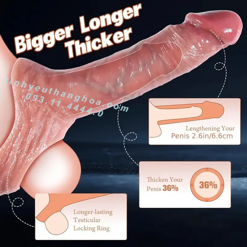 EUREKA Premium Penis Extender Sleeve 16cm Silicone Delay — hình 4