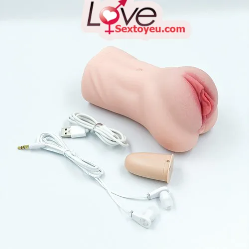 3D Pink Lips Realistic Vibrating Masturbator Male Toy — hình 9