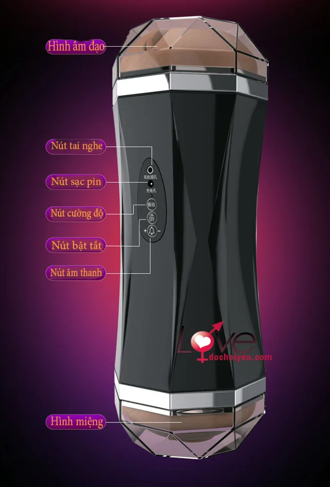 Double Ended Rumble Silicone Male Stroker — hình 9