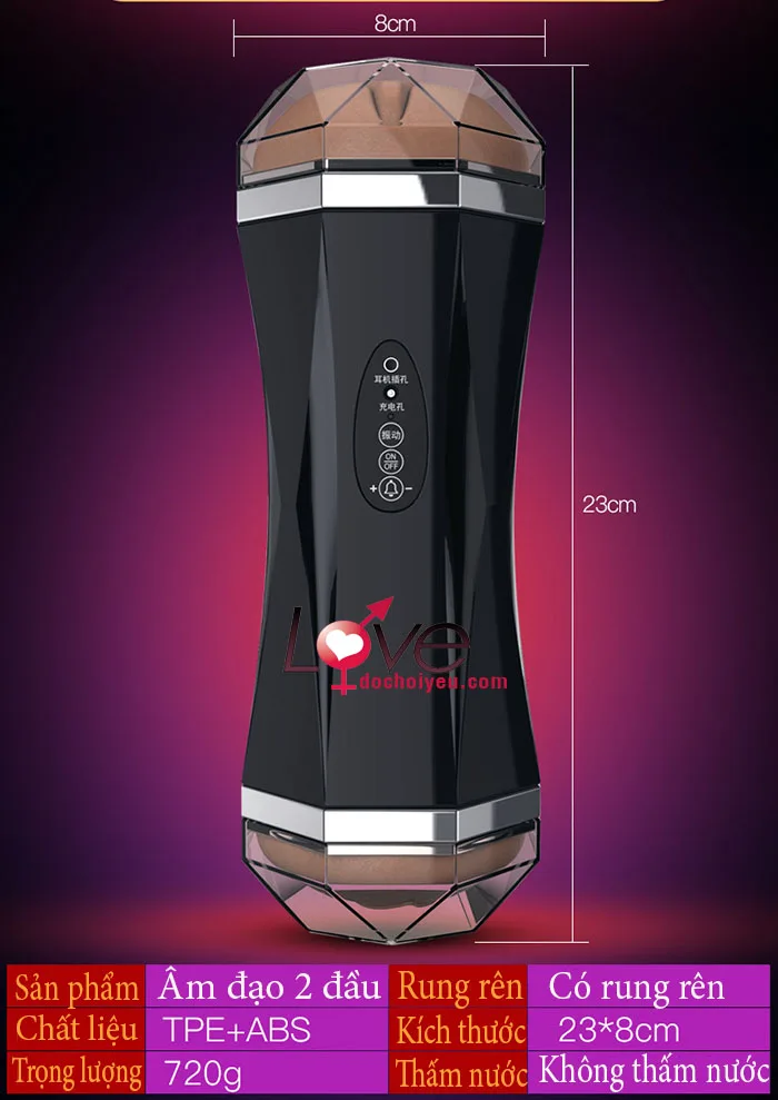 Double Ended Rumble Silicone Male Stroker — hình 10