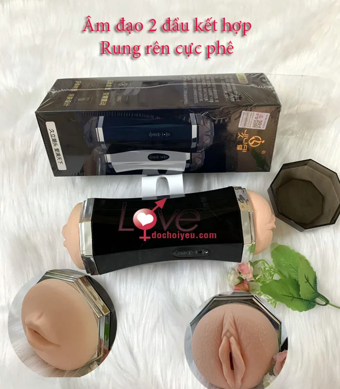 Double Ended Rumble Silicone Male Stroker — hình 8