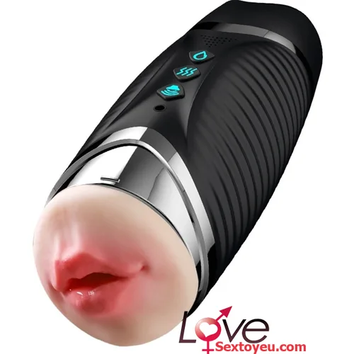 2-Ended Heated Vibrating Silicone Masturbator Dual Pleasure — Unique Dual-Ended Design with 42 C Heating