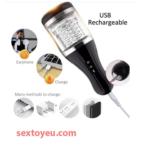 Compact 360 Automatic Rotating Masturbation Cup Black — Premium Materials & Rechargeable Convenience