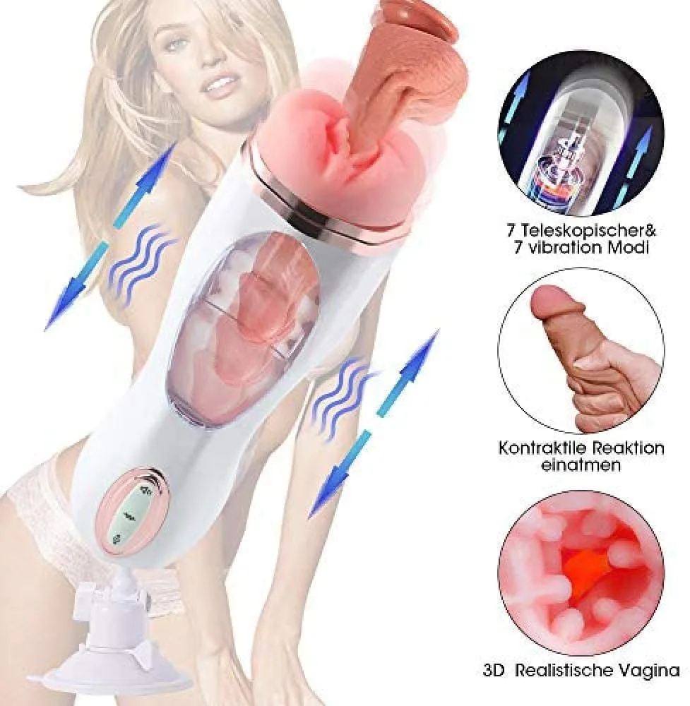 Guimi AD34G Auto Thrusting Realistic Sound Vibrator — Crafted by GUIMI, this exquisite toy is designed for men