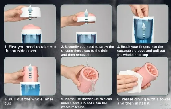 Auto Rotate Thrusting Masturbator Safe Silicone Toy — hình 3