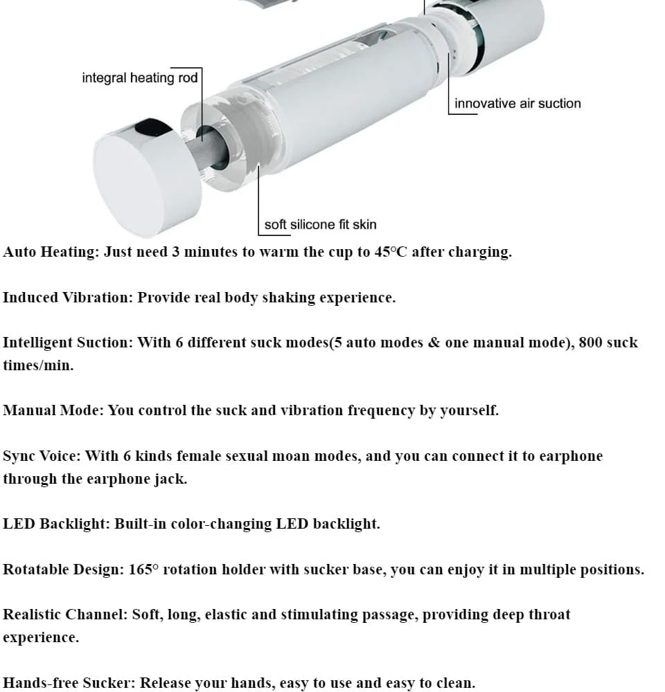 AD40B Heated Automatic Male Suction Masturbator TPE ABS — Innovative Design for Realistic Sensations