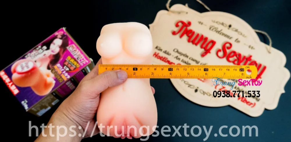 Silicone Handheld Realistic Male Masturbator Double Hole Toy — hình 5