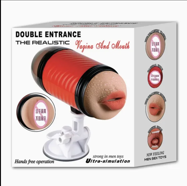 Double Pump Vibrating Wall-Mount Male Masturbator — hình 6