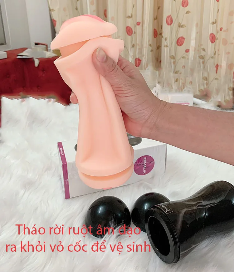 Premium Dual-Entry Male Silicone Masturbator with Vibration — hình 5