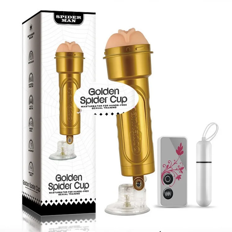 Spider Man Gold Wall-Mounted Vibrating Masturbator — Innovative Features and Specifications