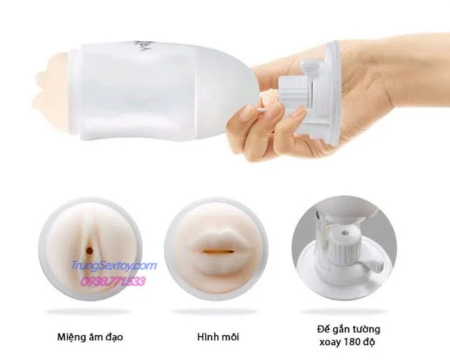 Happy Dual-Ended Wall-Mountable Silicone Dildo — hình 4
