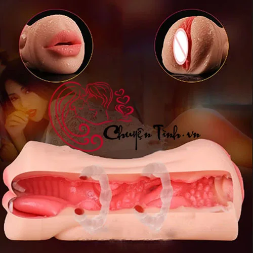 Double-Ended Soft Silicone Male Masturbator 17cm — Dual Stimulation Design: Mouth & Vagina