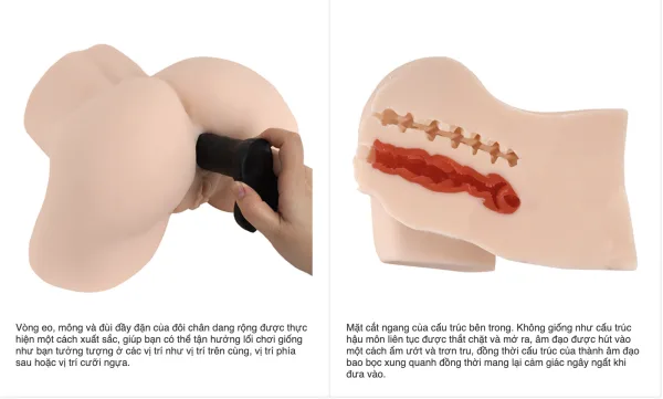 Large Silicon Buttock Fake Vagina Masturbation Toy — hình 4