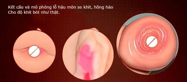 AD18C Realistic Silicone Masturbator Soft Male Pleasure Toy — hình 6