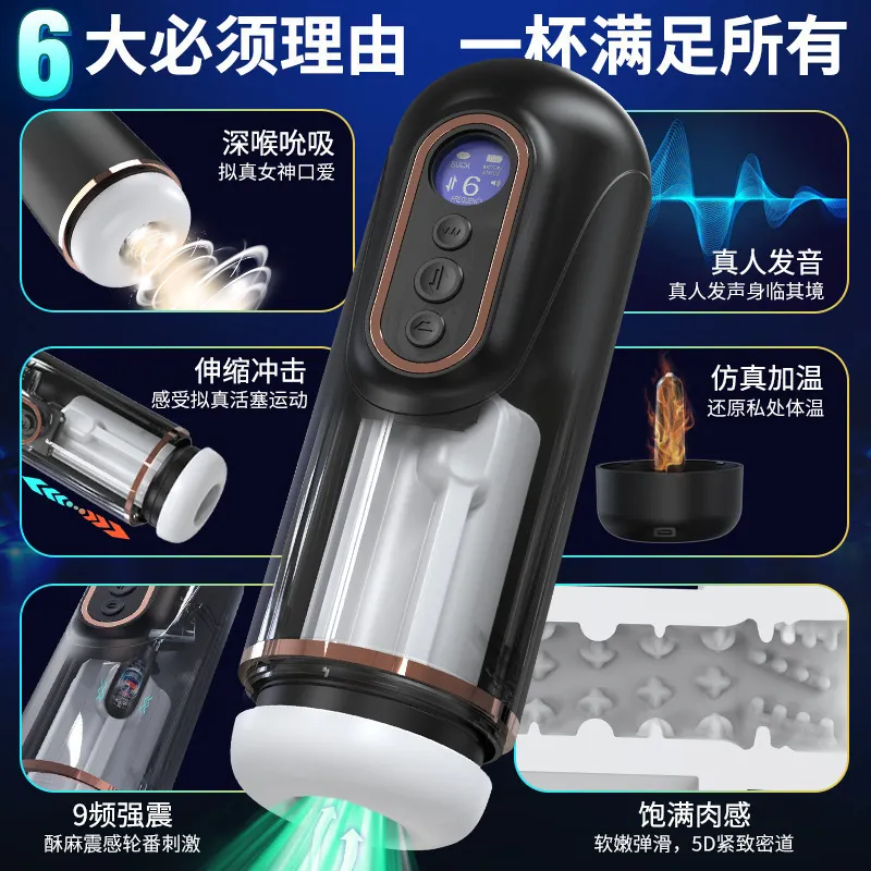 Doris Auto Suction Vibrating Heated Silicone Masturbator — hình 2