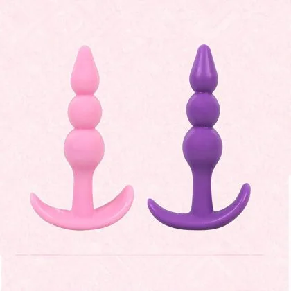 Silicone Plug 3-Level Anal Massager 8.7cm 100g Safe Soft Hong Kong