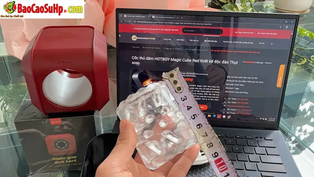HOTBOY Magic Cube Red Rotating Male Masturbator Unique — hình 6