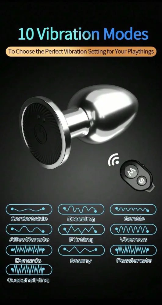 Remote Controlled Metal Plug 10 Vibration Modes For Anal — Powerful Features with 10 Vibration Modes