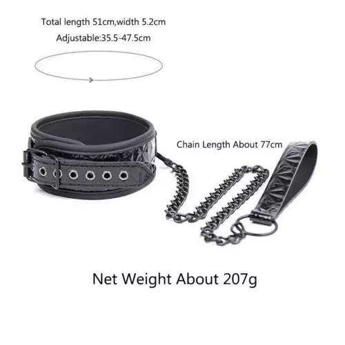 BDSM Collar Chain Ring Sexy Bondage Foreplay Gear — hình 4