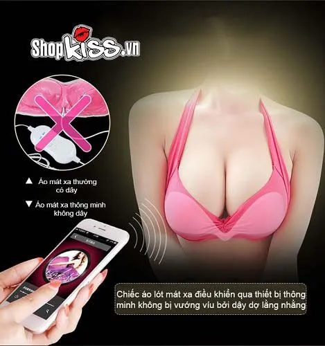 Breast I-Smart Massage Bra Pink Silicone 7 Modes Intense — Smart & Wireless Control for Personalized Experience