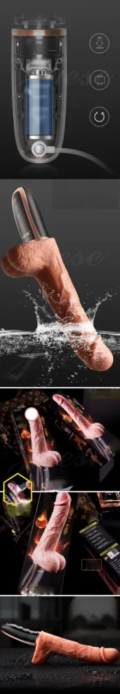 JEWSN Soft Silicone 22cm Heated Thrusting Vibrating Dildo — hình 11