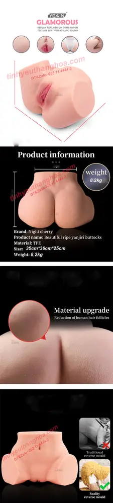 Glamorous Round Butt Vibrating Voice Realistic Silicone Toy — hình 6