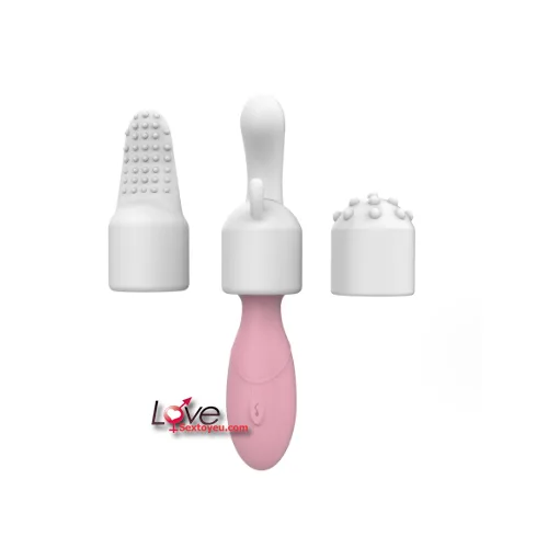 Mini Rechargeable G-Spot Vibrator with 3 Silicone Heads — hình 9