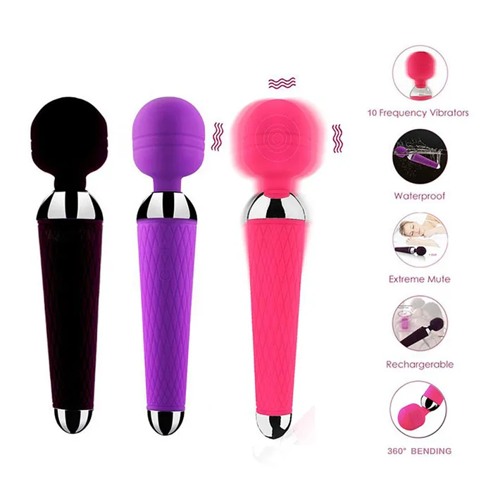 CR 03 Multi-Function Massage Wand 10 Vibration Waterproof — hình 4