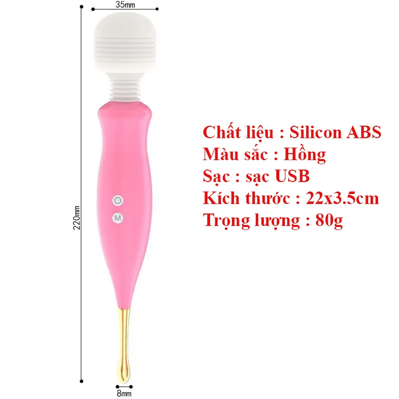 Mini Vibrating Massager Wand USB Silicone Pink — Versatile Massage Experience