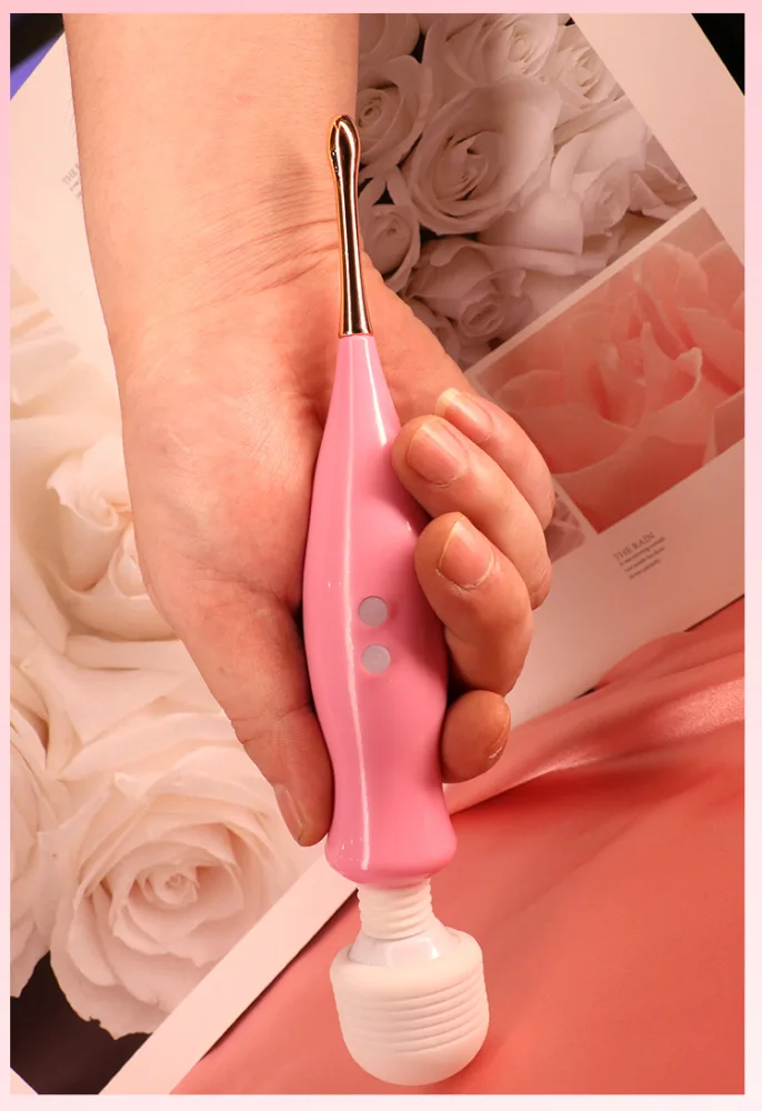 Mini Vibrating Massager Wand USB Silicone Pink — hình 5