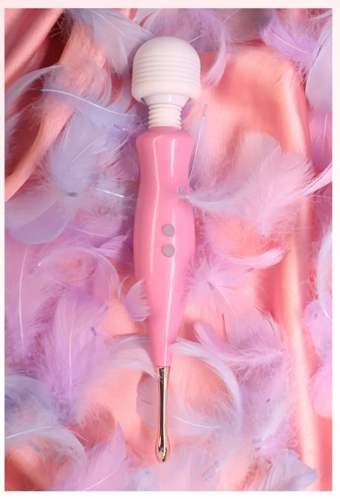 Mini Vibrating Massager Wand USB Silicone Pink — hình 7